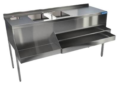 Барная станция КАМИК 1500х600(840)х850 мм, 2 рейла, 1 ящик